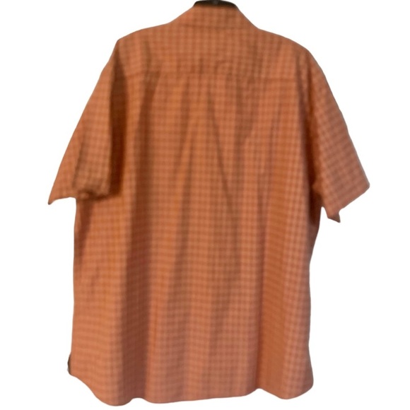 Van Huesen Orange Plaid Casual Button Down Shirt, [Sz XXL 18-18.5] **FLAW NOTED* - Picture 10 of 10